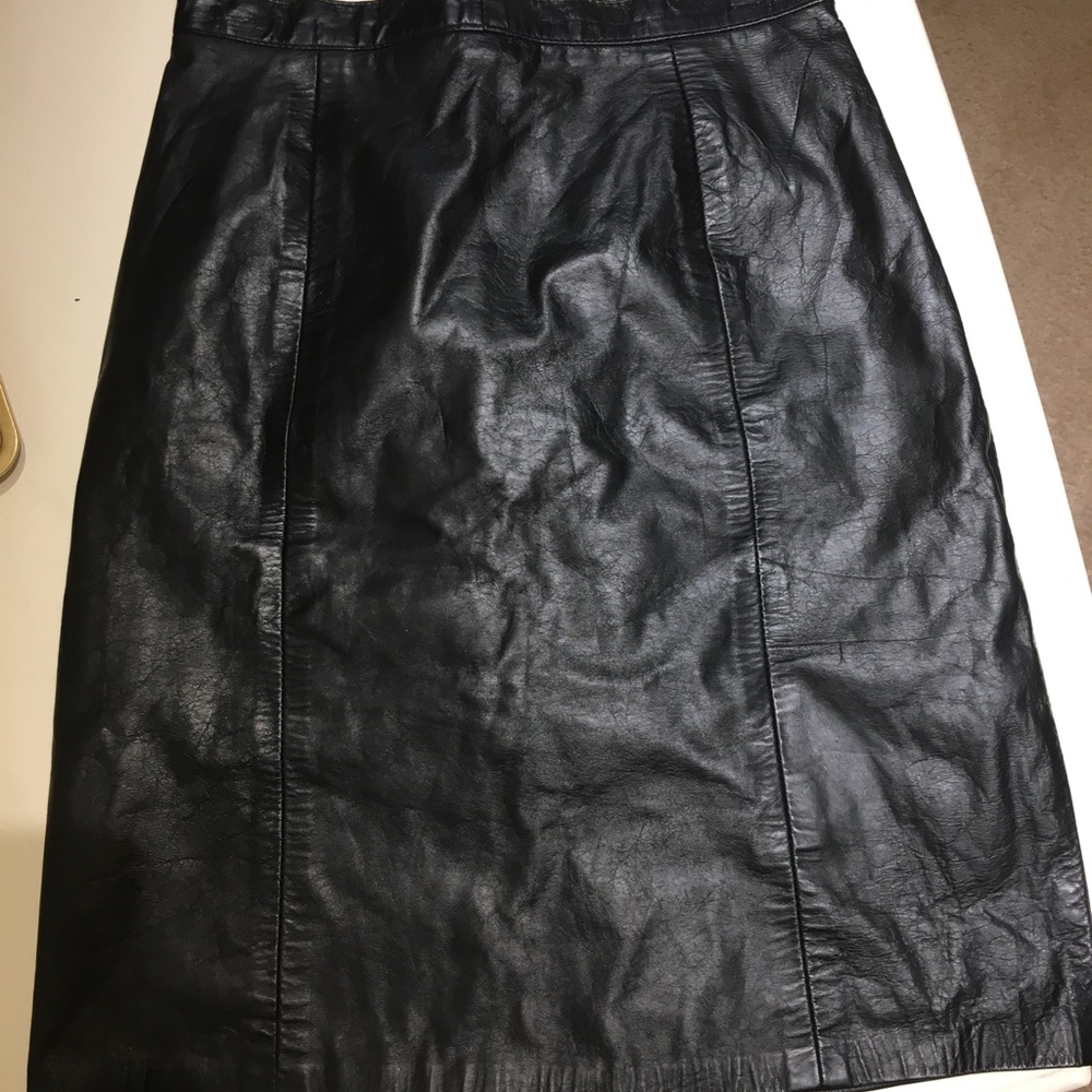 Black leather skirt